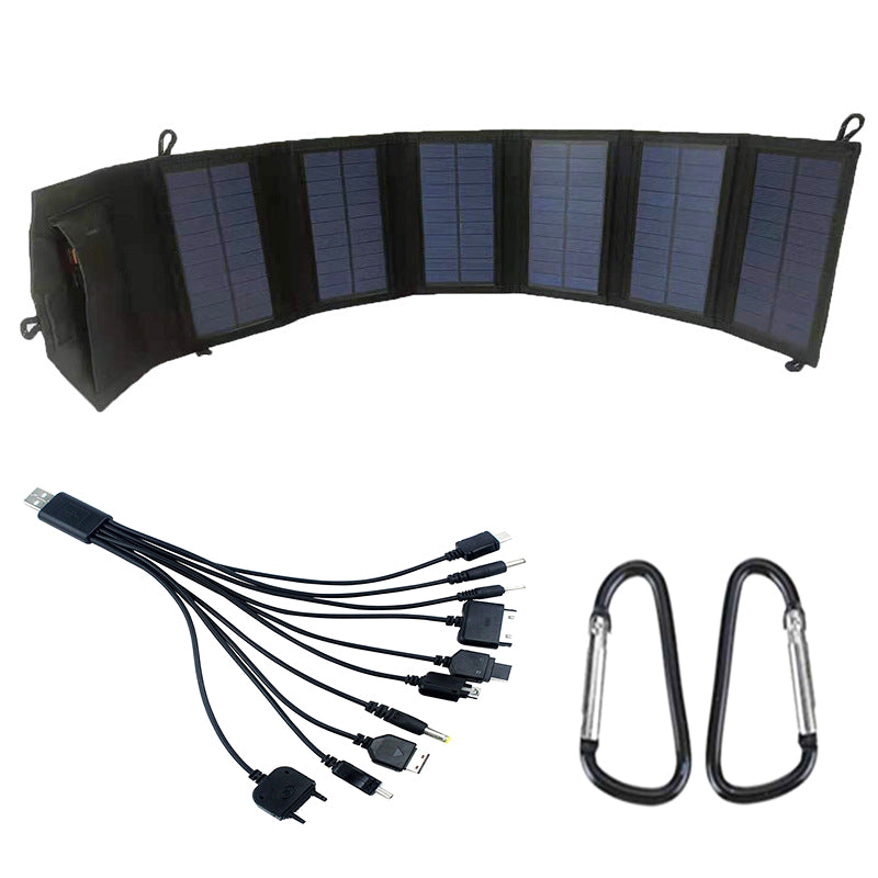 20W Portable Outdoor Dual USB Solar Charger 6 Folding Solar Panels Pho