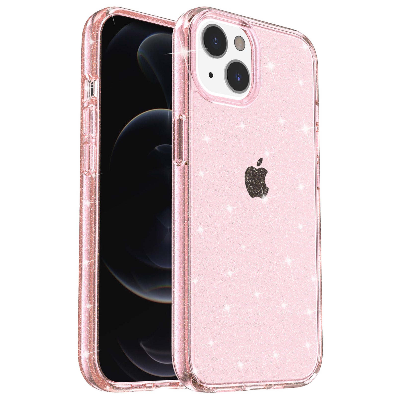 For iPhone 15 Plus Sparkly Glitter Protective Case Shockproof Hard PC + Soft TPU Phone Cover