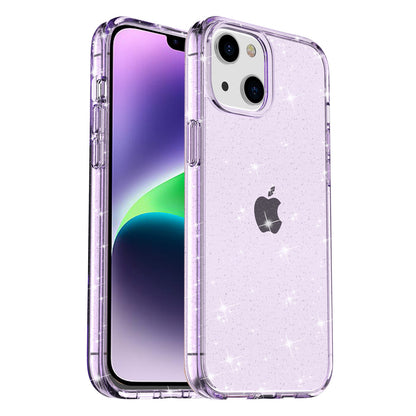 For iPhone 15 Plus Sparkly Glitter Protective Case Shockproof Hard PC + Soft TPU Phone Cover