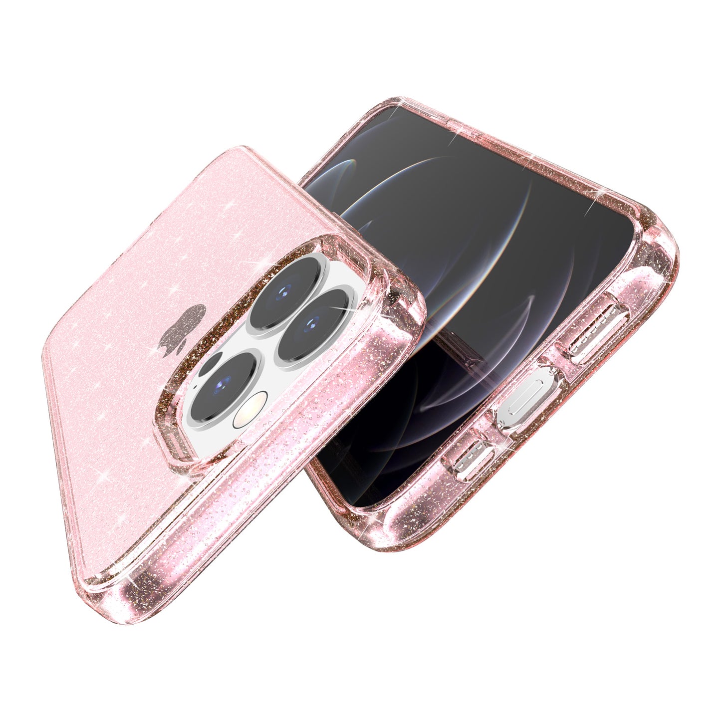 For iPhone 15 Pro Max Sparkly Glitter Protective Case Hard PC + Soft TPU Anti-scratch Phone Cover