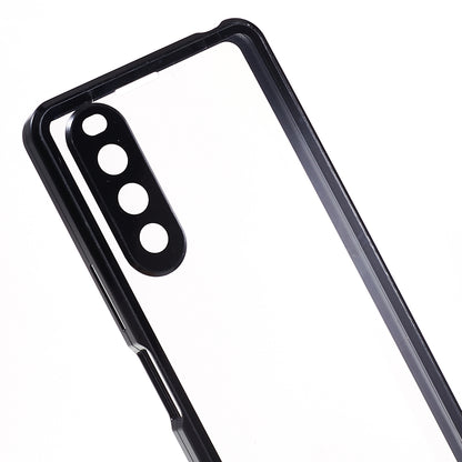 For Sony Xperia 10 V Magnetic Adsorption Case Metal Frame + Tempered Glass + PC Back Clear Phone Cover