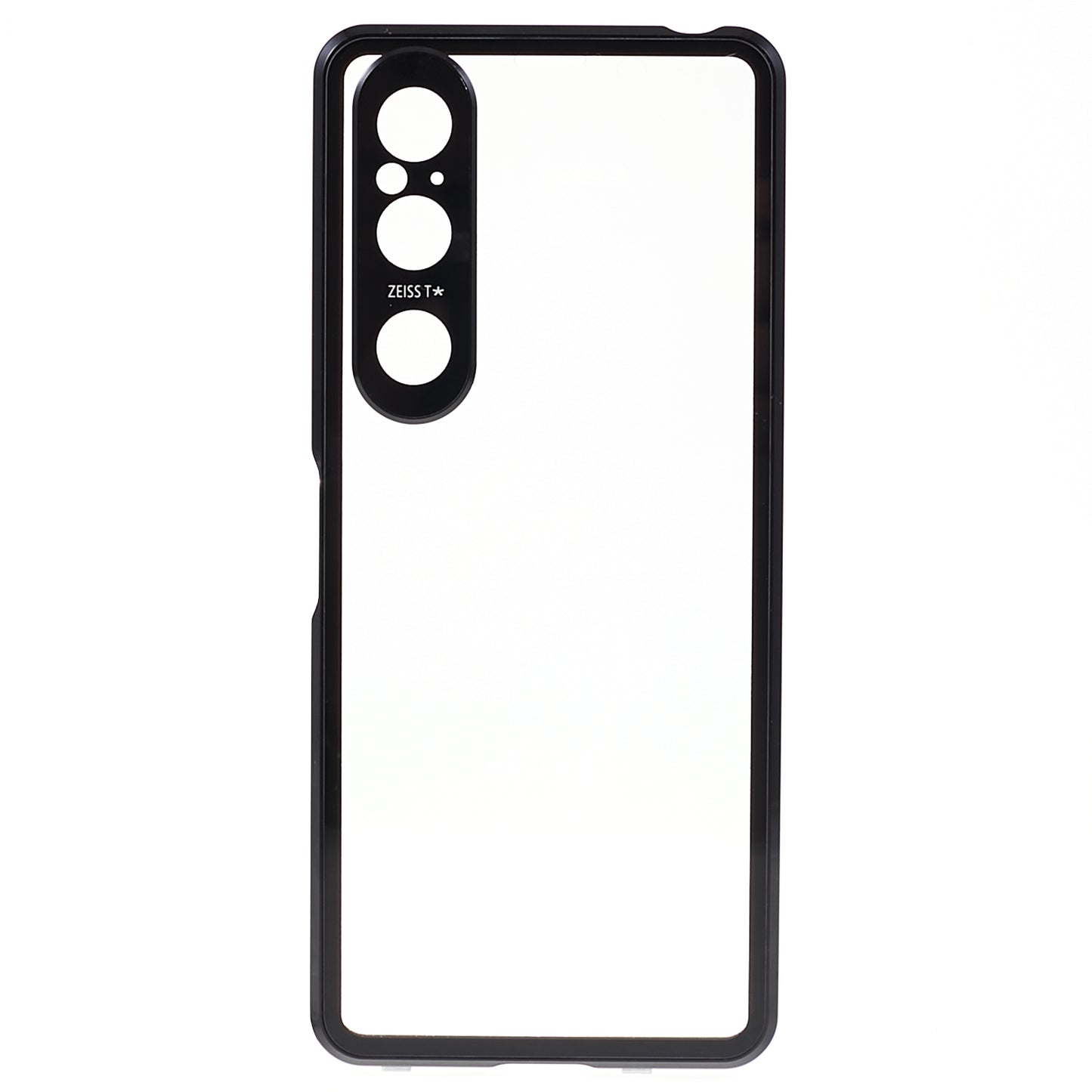 For Sony Xperia 1 V Magnetic Adsorption Case Metal Frame + Tempered Glass + PC Back Clear Phone Cover