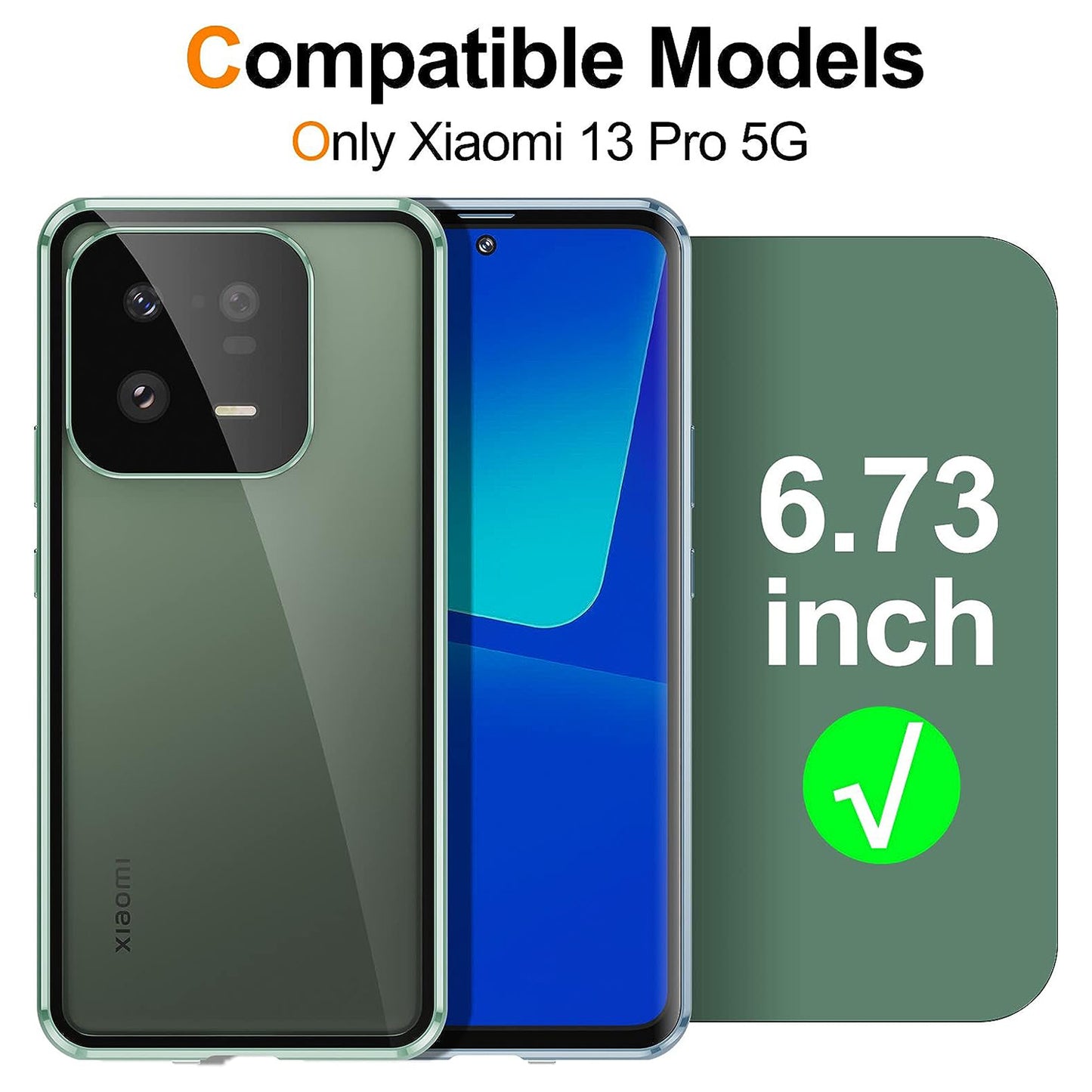 For Xiaomi 13 Pro Magnetic Adsorption Phone Case Double Sides Tempered Glass Metal Frame Anti-peep Phone Cover