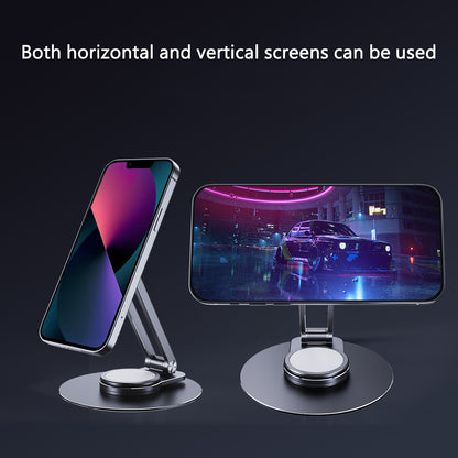 LK-T639 360-Degree Rotatable Folding Magnetic Phone Holder Adjustable Desktop Portable Metal Tablet Stand