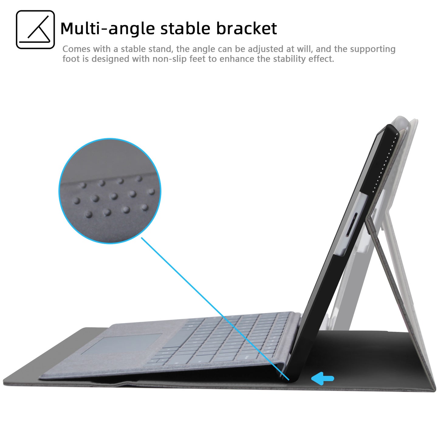 For Microsoft Surface Pro 9 Microfiber Leather Tablet Case Flip Stand Protective Cover with Pen Holder