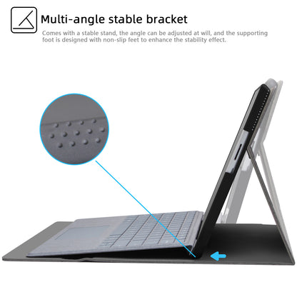 For Microsoft Surface Pro 9 Microfiber Leather Tablet Case Flip Stand Protective Cover with Pen Holder