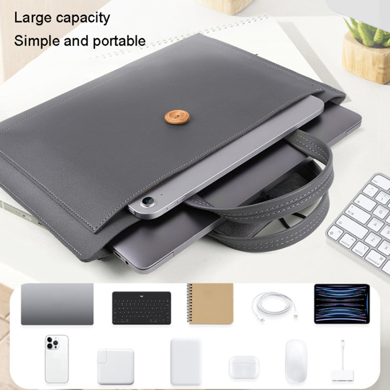 13.3 / 14 Inch Laptop Sleeve PU Leather Handbag Sleeve Notebook Computer Bag Storage Water-Repellent Pouch