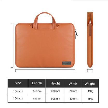 13'' Protective Laptop Carrying Case Shoulder Bag Waterproof PU Leather Computer Cover Sleeve with Accessories Bag