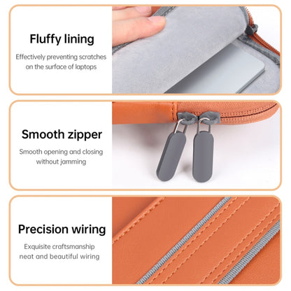 13'' Protective Laptop Carrying Case Shoulder Bag Waterproof PU Leather Computer Cover Sleeve with Accessories Bag