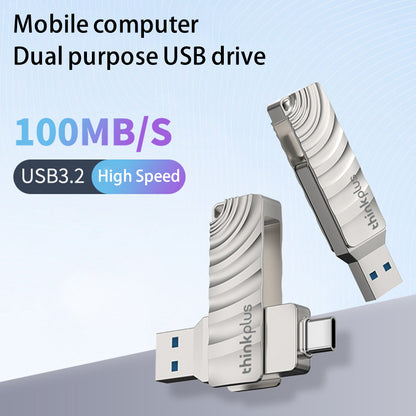 LENOVO THINKPLUS MU232 256GB USB+Type-C Flash Drive Thumb Drive Photo Data Storage Stick for MacBook Phones Tablets