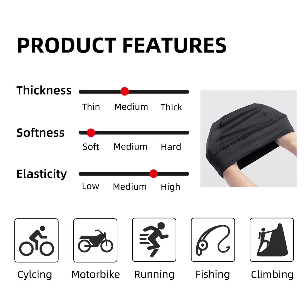 ROCKBROS YPP016 Polyester Spandex Fabric Thermal Warm Hat Cycling Skiing Cap Winter Skiing Beanie Hat for Keeping Head Warm