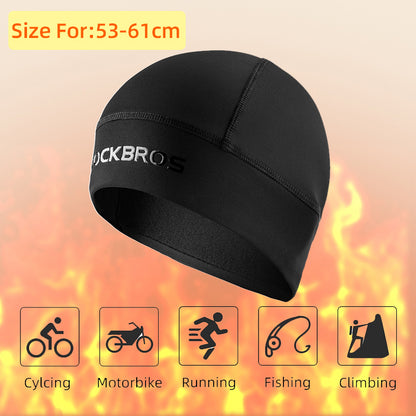 ROCKBROS YPP016 Polyester Spandex Fabric Thermal Warm Hat Cycling Skiing Cap Winter Skiing Beanie Hat for Keeping Head Warm