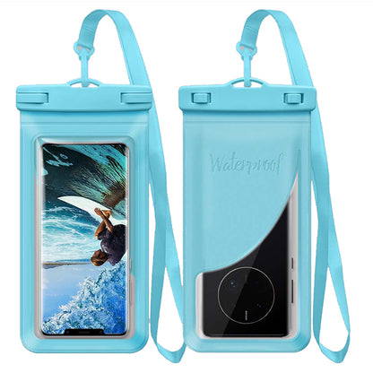 Waterproof Pouch Bag for 7.5 Cellphone IPX8 Floating PVC Clear Phone Dry Case with Card Holder