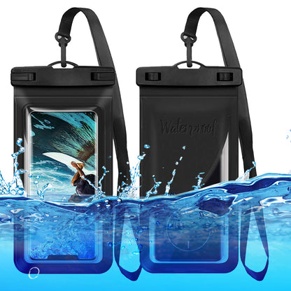 Waterproof Pouch Bag for 7.5 Cellphone IPX8 Floating PVC Clear Phone Dry Case with Card Holder