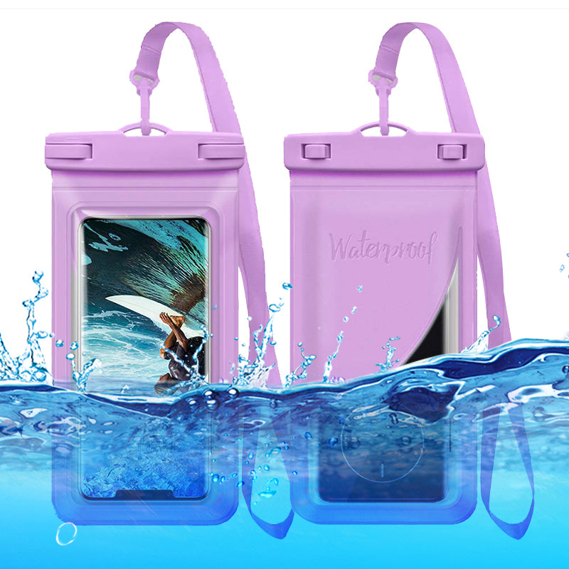 Waterproof Pouch Bag for 7.5 Cellphone IPX8 Floating PVC Clear Phone Dry Case with Card Holder