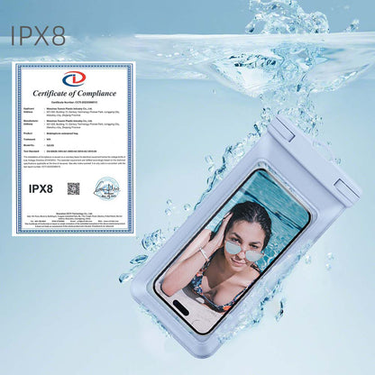 Waterproof Floating Phone Pouch for Under 7.5'' Mobile Phone IPX8 Cellphone Dry Bag Case Textured PVC Phone Protector