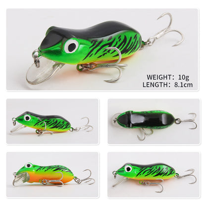 XY-605 5Pcs / Set Topwater Frog Fishing Lure Hard ABS Imitation Frog Crankbait Tackle with Dual Hooks