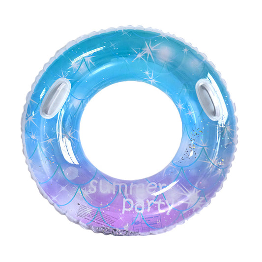 YX-001 Adult Swimming Ring Stylish Inflatable Outdoor Pool PVC Float Swimming Ring with Handle, Size: 90#