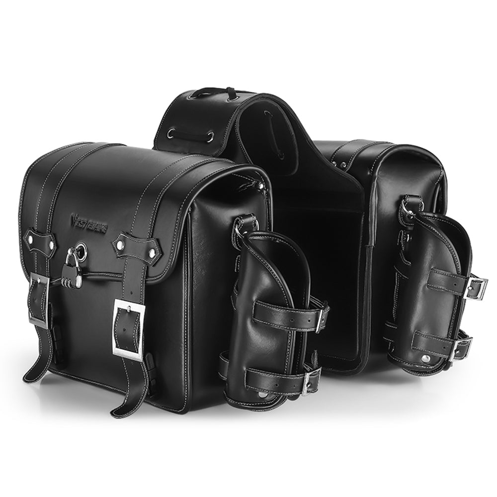 WEST BIKING YP0707328 Retro PU Leather Motorbike Two Side Saddle Bag Motorcycle Pannier Storage Bag