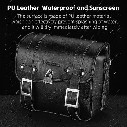 WEST BIKING YP0707328 Retro PU Leather Motorbike Two Side Saddle Bag Motorcycle Pannier Storage Bag