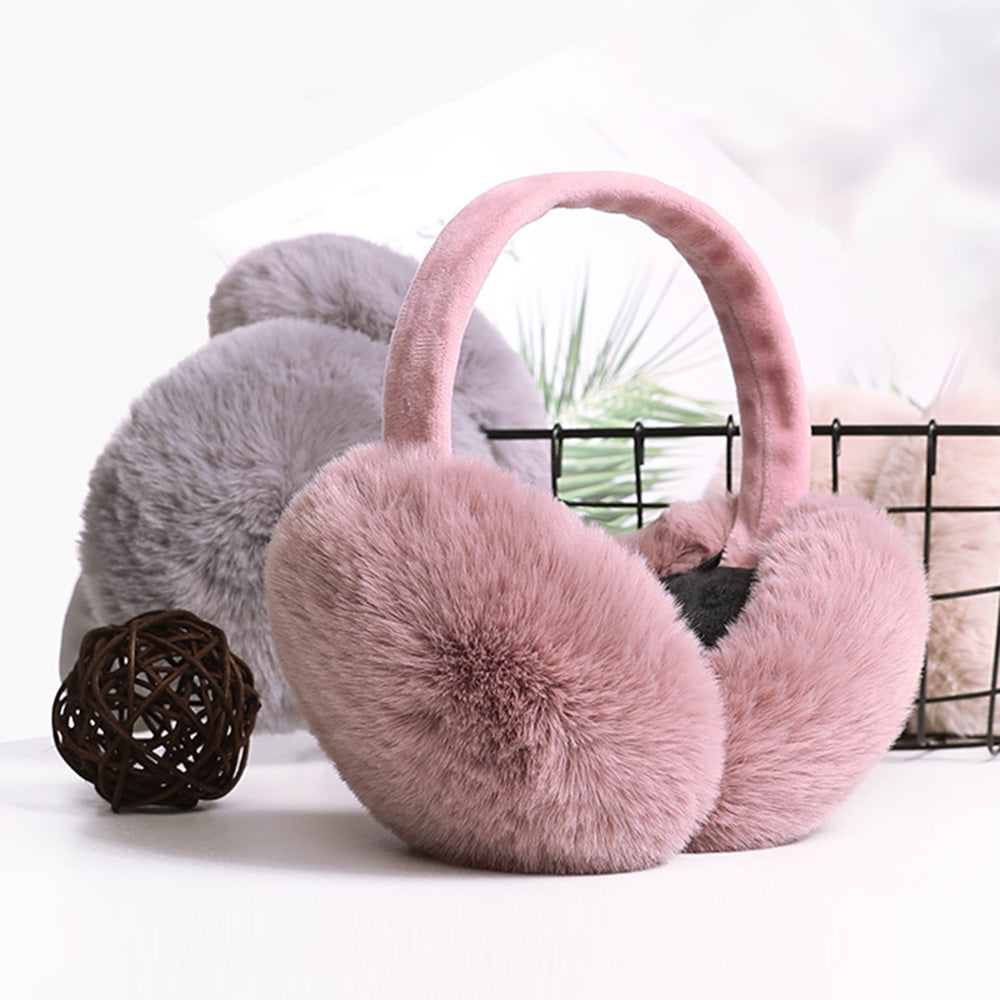 DEZ22 Ear Muffs Soft Plush+PP Cotton+Flexible Headband Ear Warmer Winter Outdoor Earmuff for Students Girls