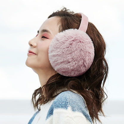 DEZ22 Ear Muffs Soft Plush+PP Cotton+Flexible Headband Ear Warmer Winter Outdoor Earmuff for Students Girls