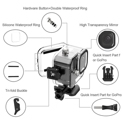 Waterproof Case for GoPro Hero 11 Black Mini Action Camera , PC Stainless Steel Anti-drop Underwater Camera Case