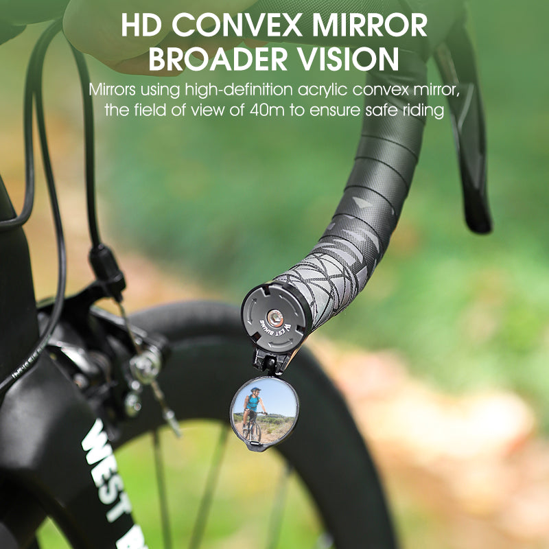 WEST BIKING YP0720044 Bicycle Rearview Mirror Adjustable Bike Handlebar Convex View Mirror