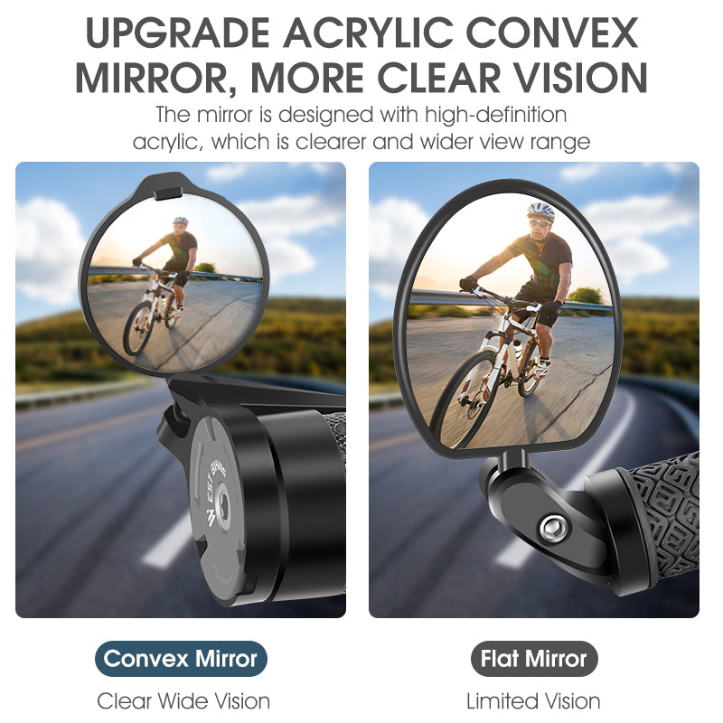 WEST BIKING YP0720044 Bicycle Rearview Mirror Adjustable Bike Handlebar Convex View Mirror