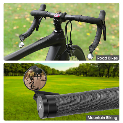 WEST BIKING YP0720044 Bicycle Rearview Mirror Adjustable Bike Handlebar Convex View Mirror