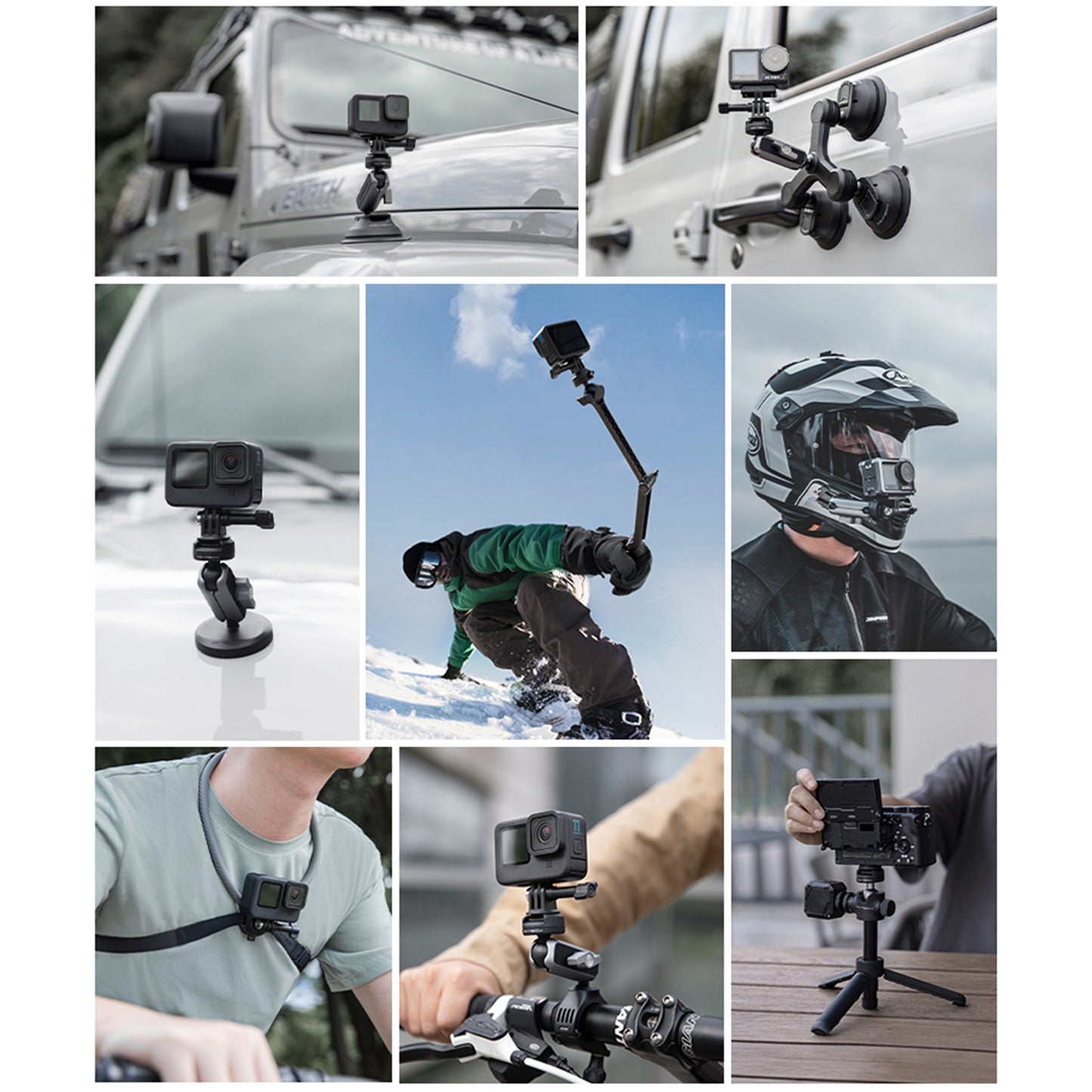 PGYTECH P-GM-158 3-Folding Tripod Stand Multi-Functional Selfie Stick Phone Holder Magic Arm for GoPro / Insta360 / DJI Action Camera