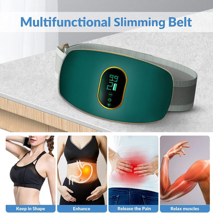 Magnets Vibration Massage Belt Abdominal Massager with 3 Massage Modes, Rechargeable Belt Massager