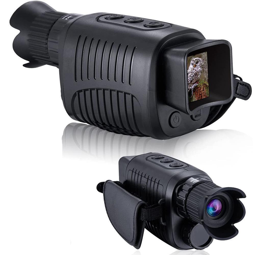 R7 HD Full Black Infrared Digital Monocular Night Vision Monocular Support 5X Zoomable, Photography, Video Recording