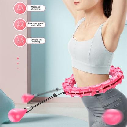 24 Sections Weighted Slimming Hoop Abdominal Waist Weight Loss Detachable Massage Fitness Hoop