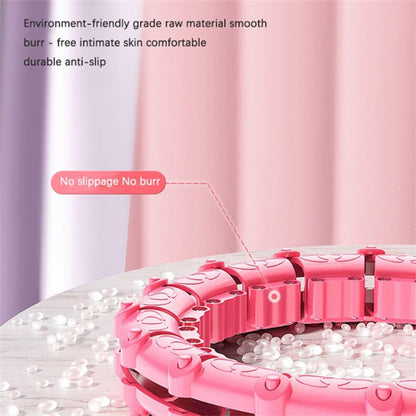 24 Sections Weighted Slimming Hoop Abdominal Waist Weight Loss Detachable Massage Fitness Hoop