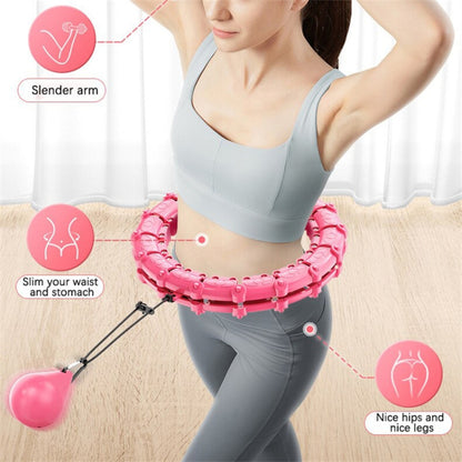 24 Sections Weighted Slimming Hoop Abdominal Waist Weight Loss Detachable Massage Fitness Hoop