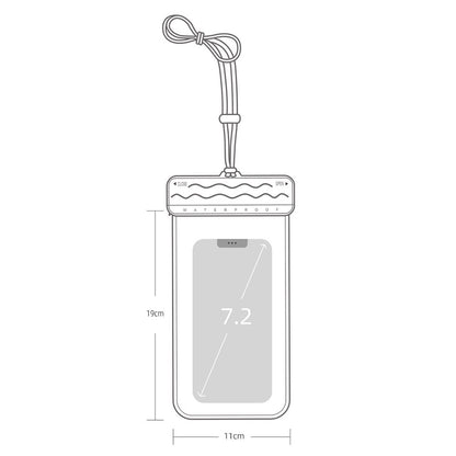 IPX8 Waterproof Phone Bag 7.2-inch PC+TPU Touch Screen Mobile Phone Underwater Pouch with Lanyard