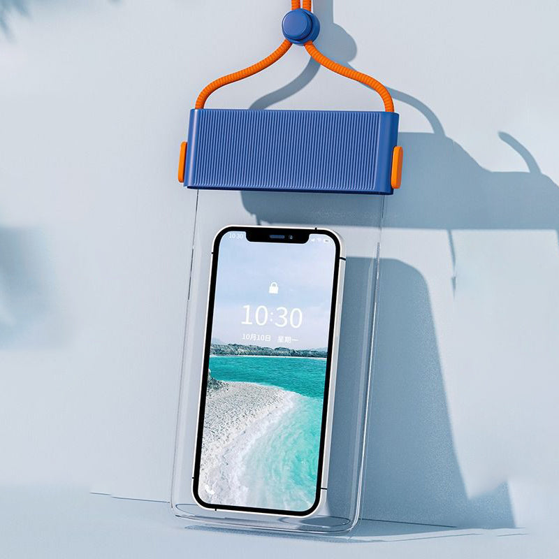 IPX8 Waterproof Phone Holder for Phones within 7.5'' Stripes Texture Clear TPU Underwater Bag Touch Screen Pouch