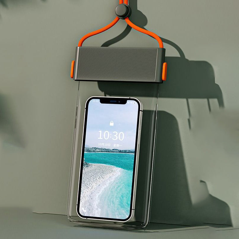 IPX8 Waterproof Phone Holder for Phones within 7.5'' Stripes Texture Clear TPU Underwater Bag Touch Screen Pouch