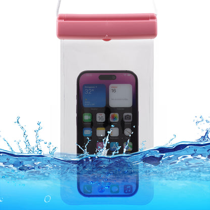 Sliding Closure PVC+ABS Water Resistant Phone Pouch for Under 7.2-inches Mobile Phone Dry Bag with Strap Support Touch Control