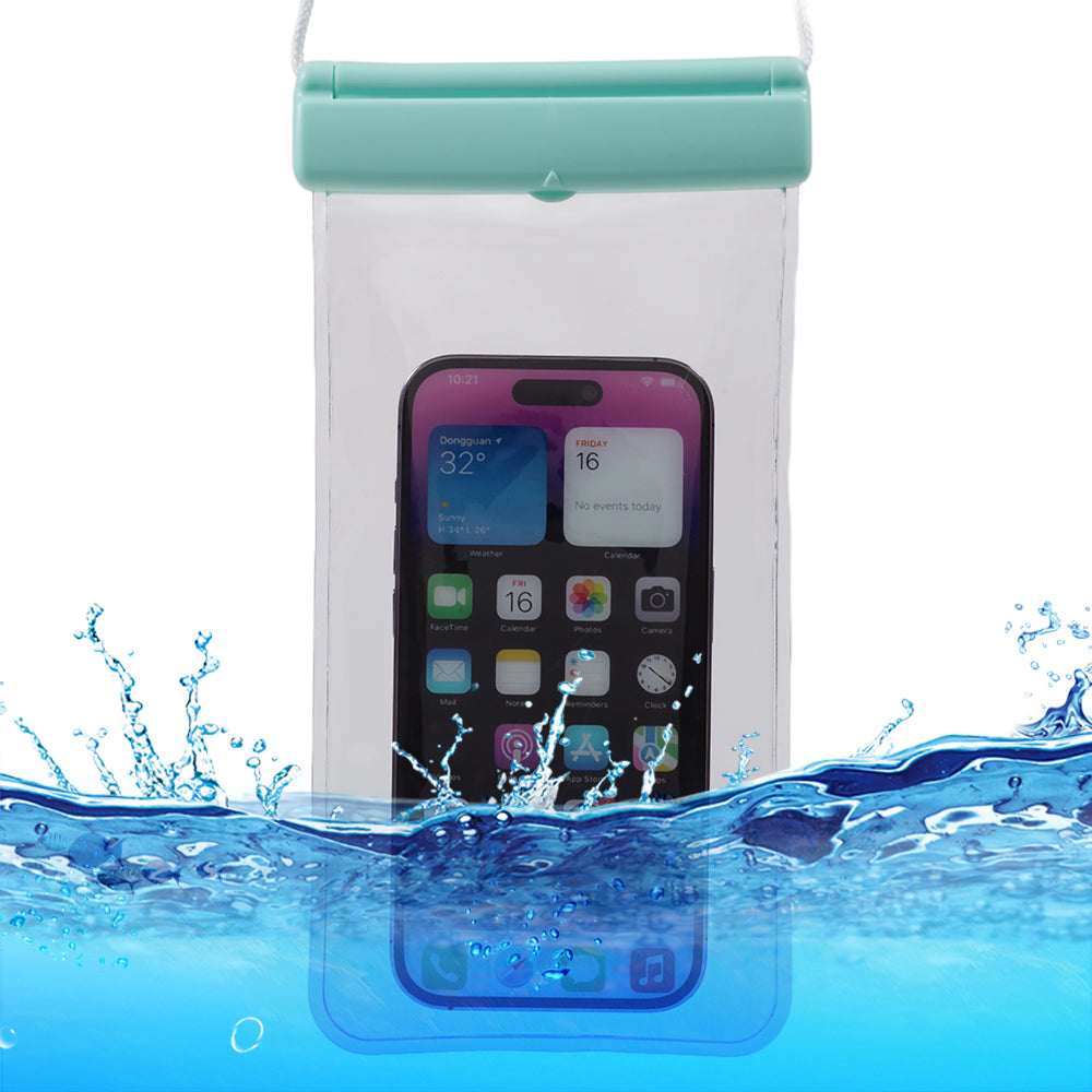 Sliding Closure PVC+ABS Water Resistant Phone Pouch for Under 7.2-inches Mobile Phone Dry Bag with Strap Support Touch Control