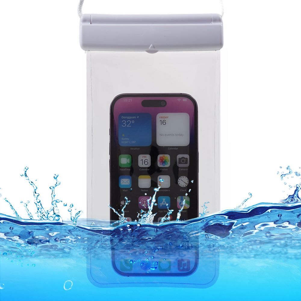 Sliding Closure PVC+ABS Water Resistant Phone Pouch for Under 7.2-inches Mobile Phone Dry Bag with Strap Support Touch Control