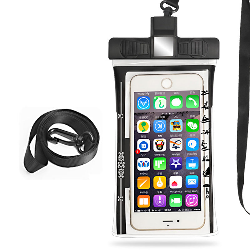 Universal Waterproof Case for Phone Under 6.5'' Whistle Design IPX8 Phone Pouch TPU+ABS Dry Bag