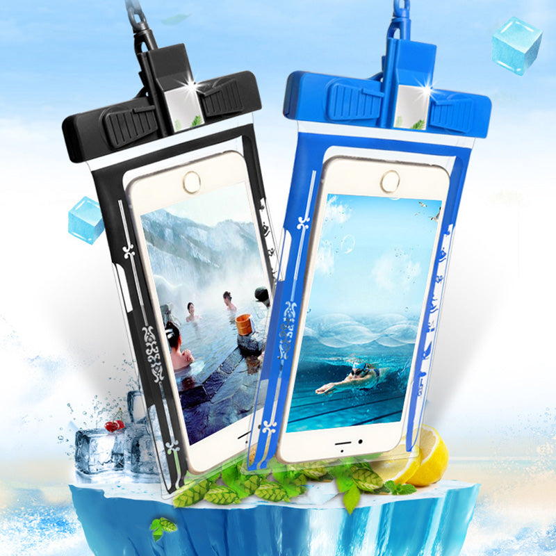 Universal Waterproof Case for Phone Under 6.5'' Whistle Design IPX8 Phone Pouch TPU+ABS Dry Bag