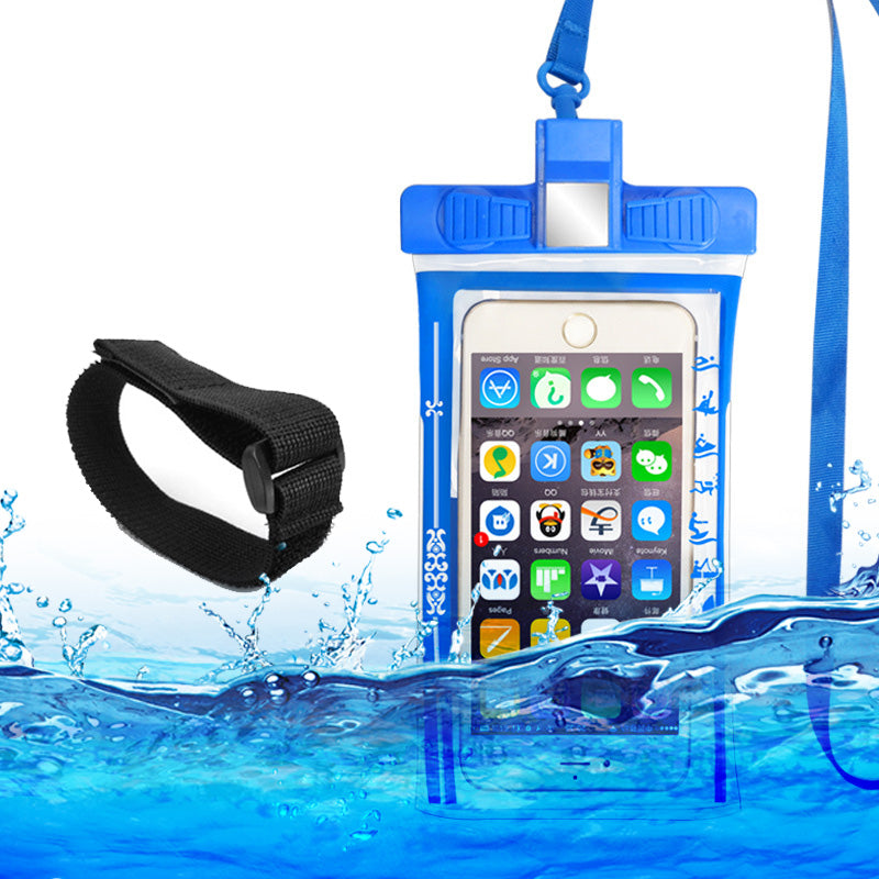 Whistle Design Waterproof Phone Pouch for Phone Under 6.5'' TPU+ABS IPX8 Underwater Dry Bag with Armband