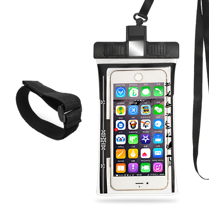 Whistle Design Waterproof Phone Pouch for Phone Under 6.5'' TPU+ABS IPX8 Underwater Dry Bag with Armband