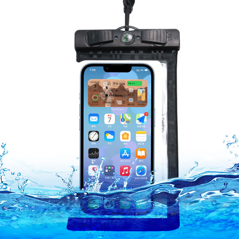 Waterproof Phone Case for Phone within 7.5'' ABS+PVC Screen Touchable IPX8 Phone Water Protector Pouch with Compass