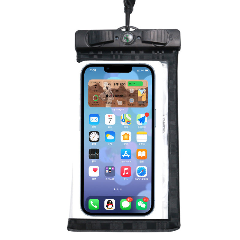 Waterproof Phone Case for Phone within 7.5'' ABS+PVC Screen Touchable IPX8 Phone Water Protector Pouch with Compass