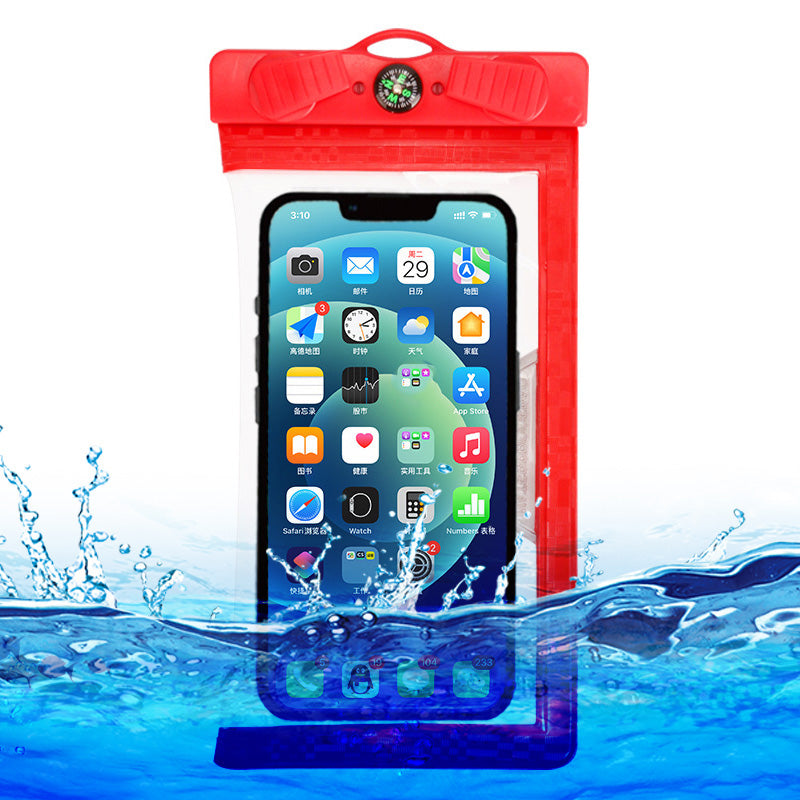 Waterproof Phone Case for Phone within 7.5'' ABS+PVC Screen Touchable IPX8 Phone Water Protector Pouch with Compass