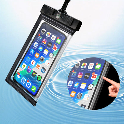 Waterproof Phone Case for Phone within 7.5'' ABS+PVC Screen Touchable IPX8 Phone Water Protector Pouch with Compass